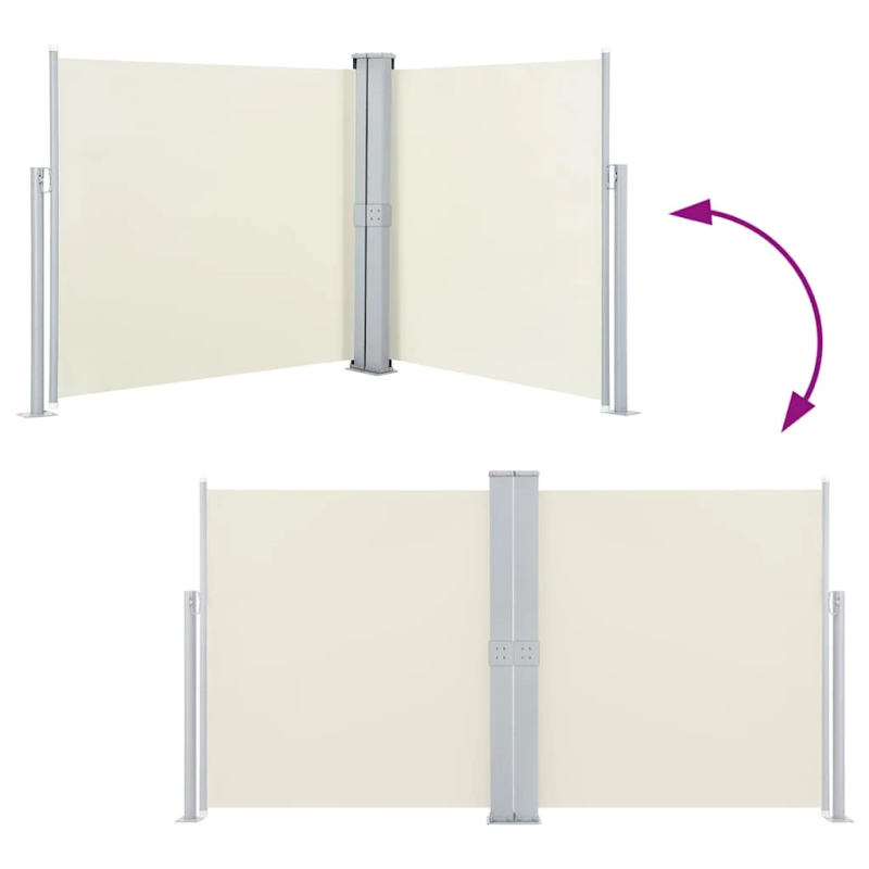 vidaXL izvelkams sānu aizslietnis, krēmkrāsa, 140x600 cm