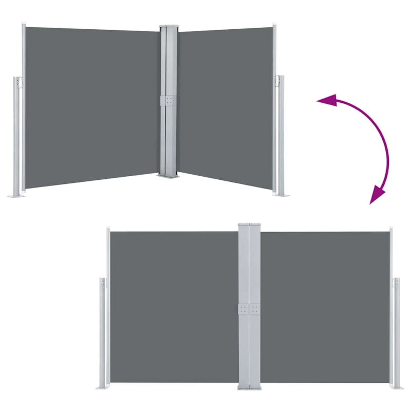 vidaXL izvelkams sānu aizslietnis, antracītpelēks, 140x600 cm