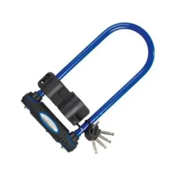 Velo atslēga U-veida ar turētāju 210mm x 110mm zils