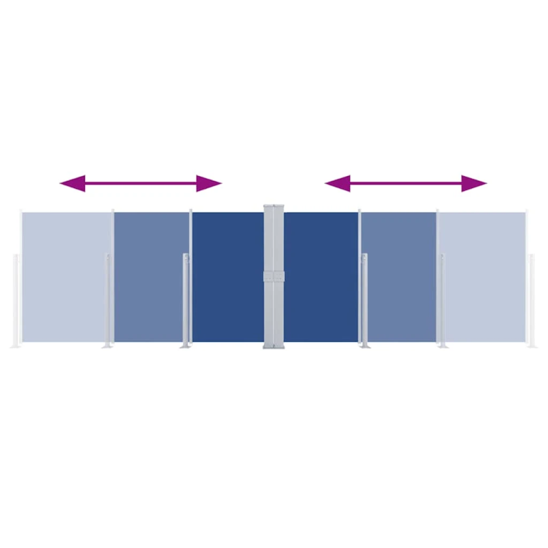 vidaXL izvelkams sānu aizslietnis, zils, 160x600 cm
