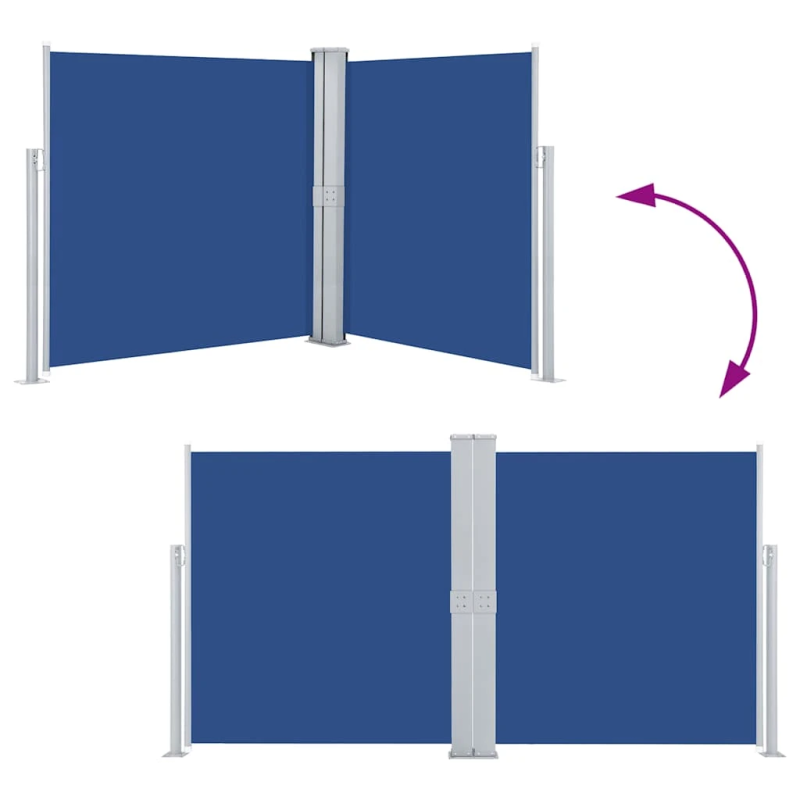 vidaXL izvelkams sānu aizslietnis, zils, 160x600 cm