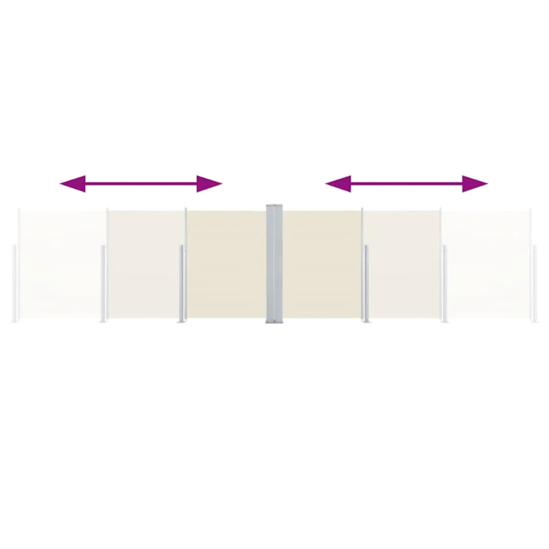 vidaXL izvelkams sānu aizslietnis, krēmkrāsa, 120x1000 cm