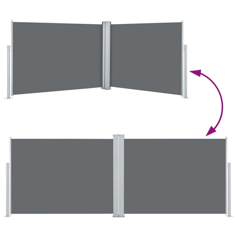 vidaXL izvelkams sānu aizslietnis, antracītpelēks, 120x1000 cm