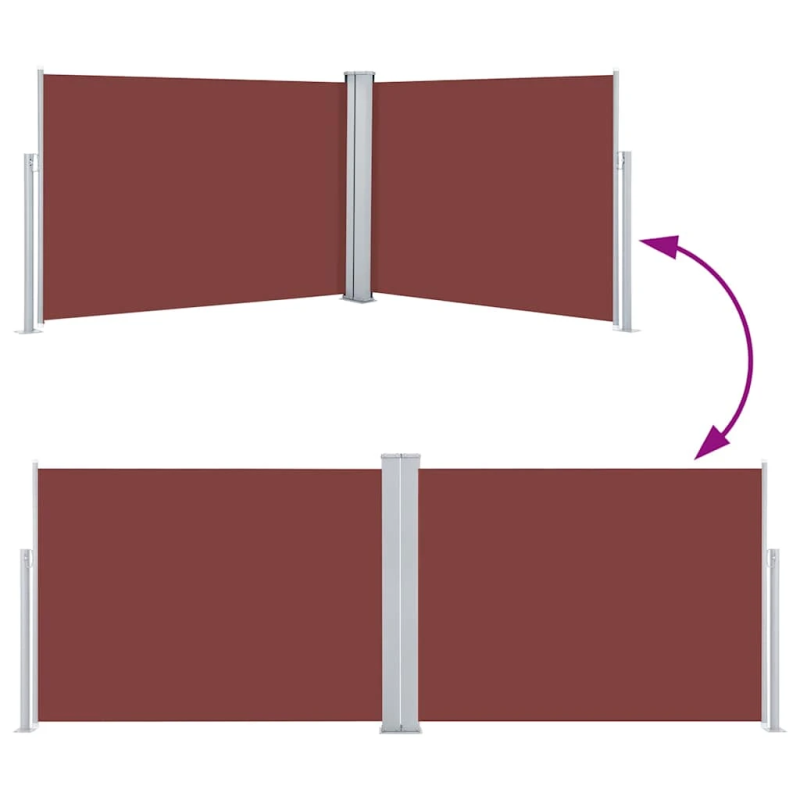 vidaXL izvelkams sānu aizslietnis, brūns, 120x1000 cm