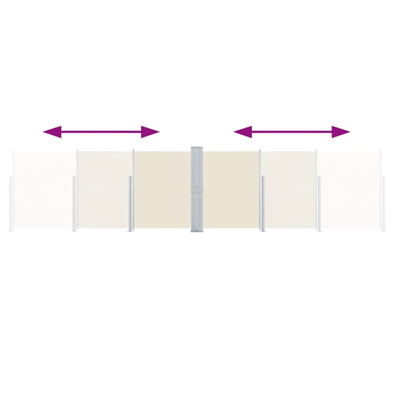vidaXL izvelkams sānu aizslietnis, krēmkrāsa, 140x1000 cm
