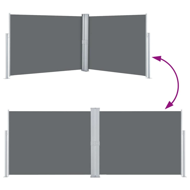 vidaXL izvelkams sānu aizslietnis, antracītpelēks, 140x1000 cm