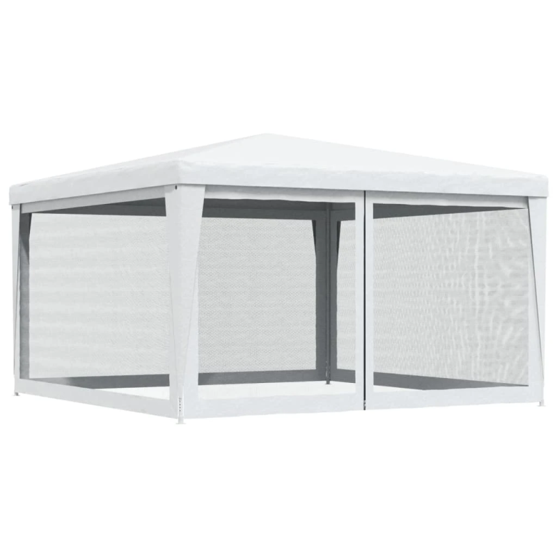 vidaXL svinību telts ar 4 sieta sienām, 4x4 m, balta
