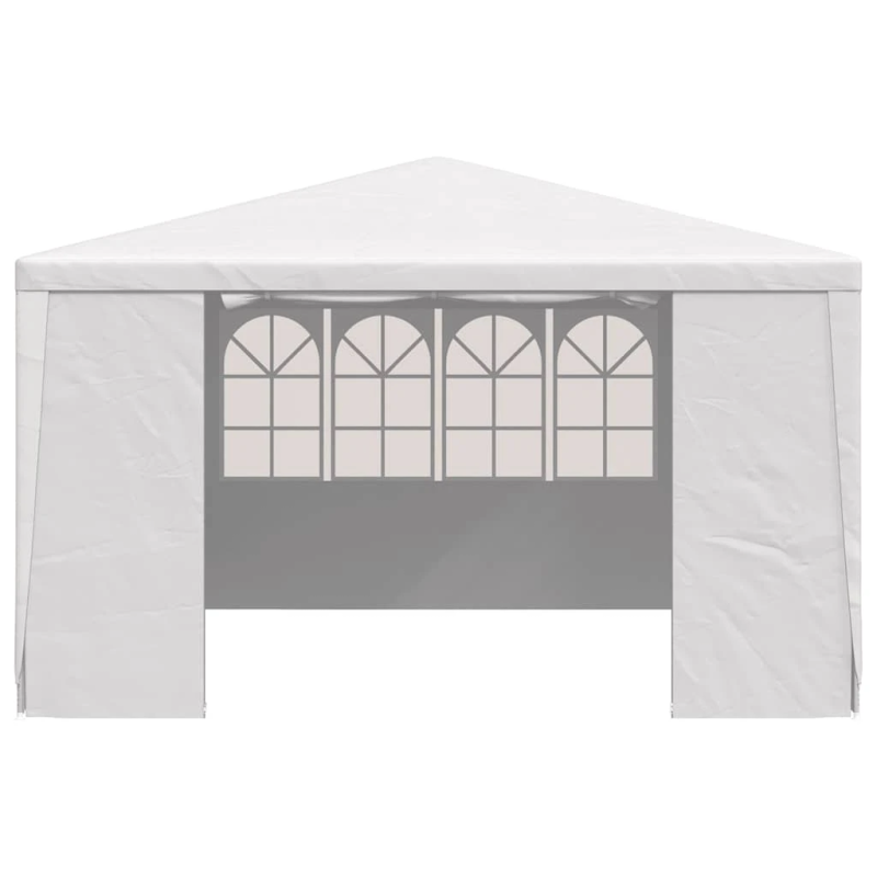 vidaXL dārza nojume ar sānu sienām, profesionāla, 4x4 m, balta, 90 g-m²