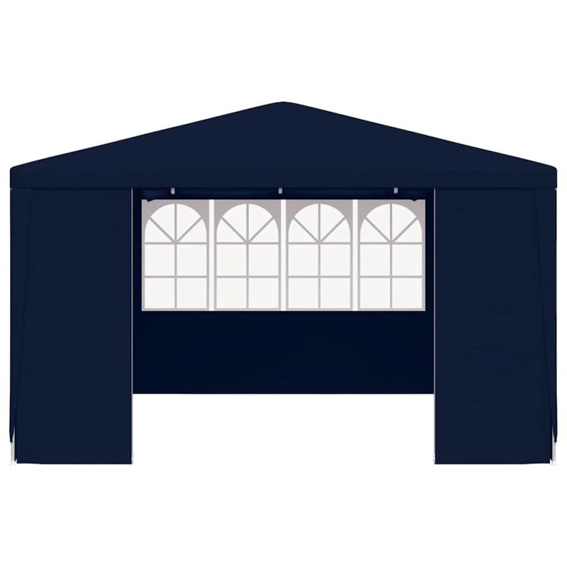 vidaXL dārza nojume ar sānu sienām, profesionāla, 4x4 m, zila, 90 g-m²