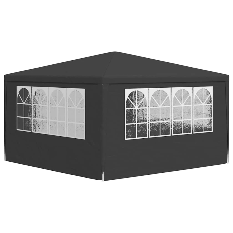 vidaXL dārza nojume ar sānu sienām, profesionāla, 4x4 m, pelēka