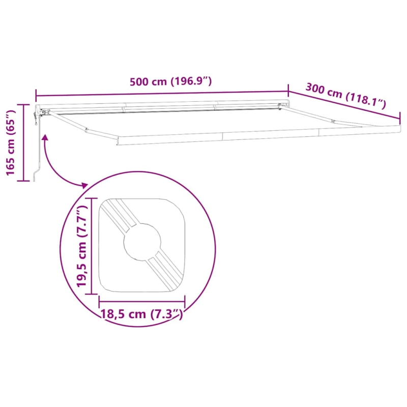 vidaXL Pārklājuma struktūra Balts 500 × 300 cm Alumīnijs