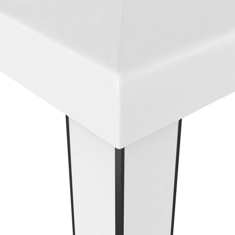 vidaXL dārza nojume ar dubulto jumtu, 3x3 m, balta