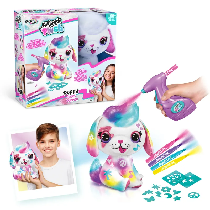 AIRBRUSH PLUSH Rinkinys su aerografu „Šuniukas, 26 cm