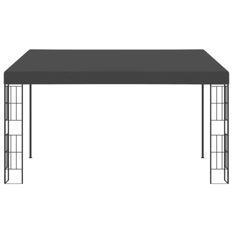 vidaXL dārza nojume, stiprināma pie sienas, 3x4 m, pelēks audums