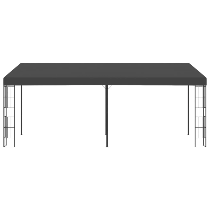 vidaXL dārza nojume, stiprināma pie sienas, 3x6 m, pelēks audums