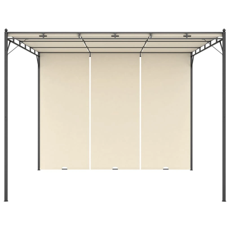 vidaXL dārza nojume ar sānu aizkariem, 3x3x2,25 m, krēmkrāsas