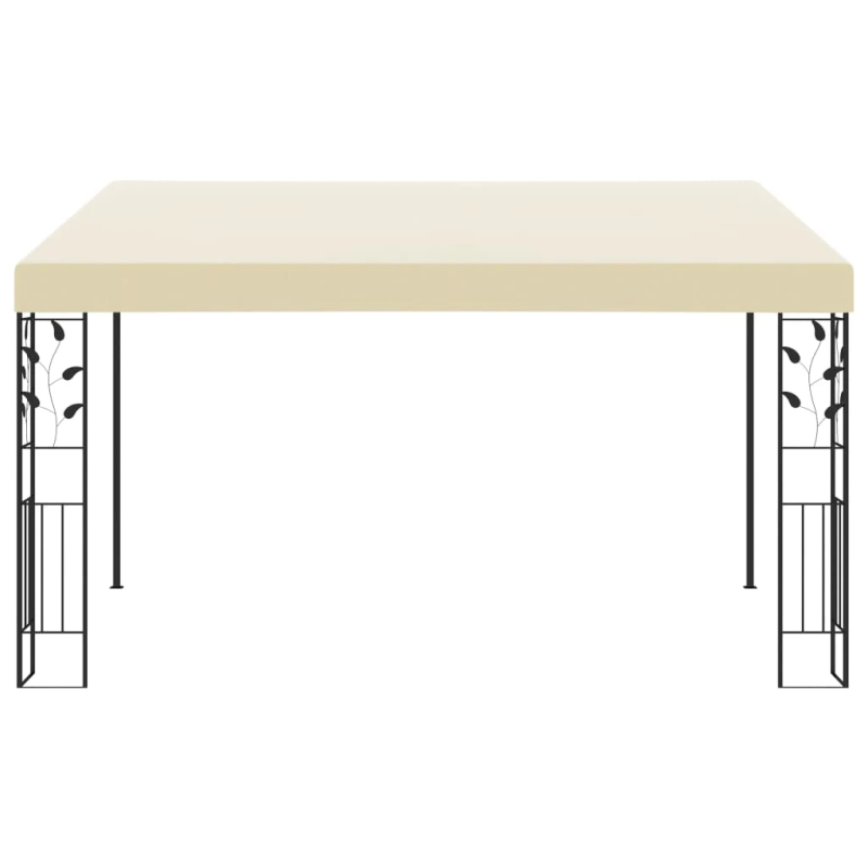 vidaXL dārza nojume, stiprināma pie sienas, 4x3x2,5 m, krēmkrāsas