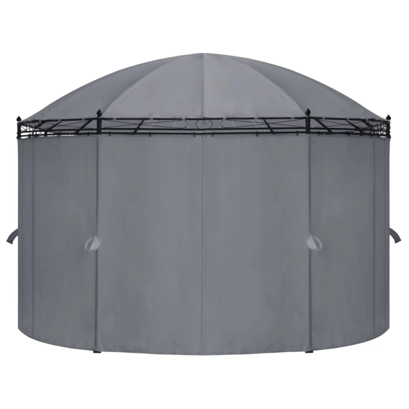 vidaXL dārza nojume ar aizkariem, 520x349x255 cm, antracītpelēka