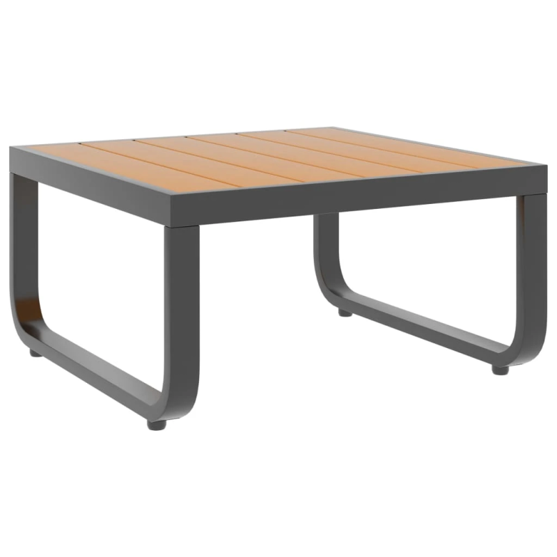 vidaXL četrdaļīgs dārza mēbeļu komplekts ar matračiem, alumīnijs, WPC