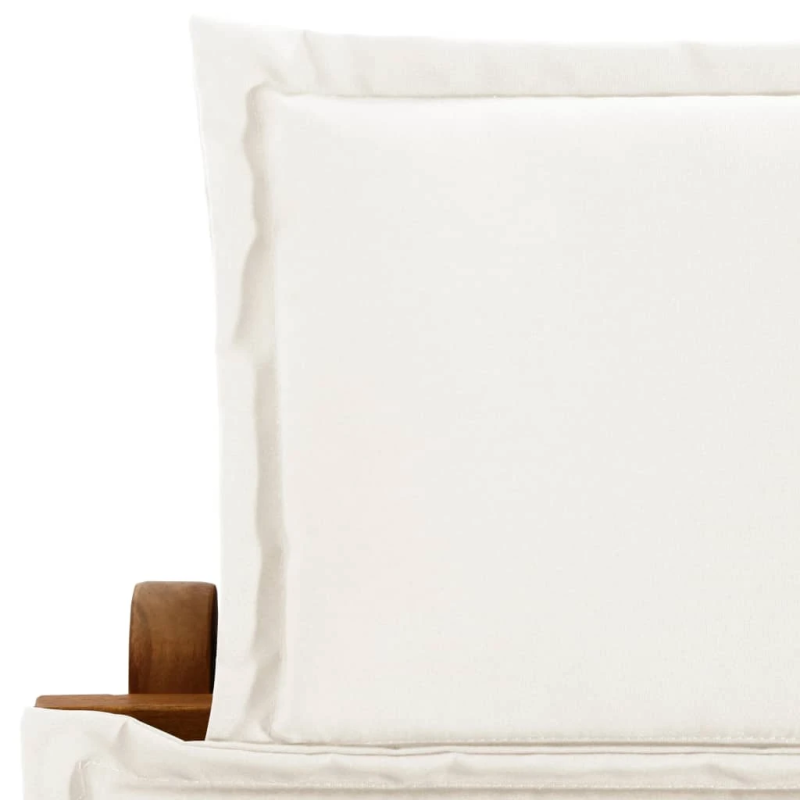 vidaXL sauļošanās zvilnis ar matraci, akācijas masīvkoks, krēmkrāsa