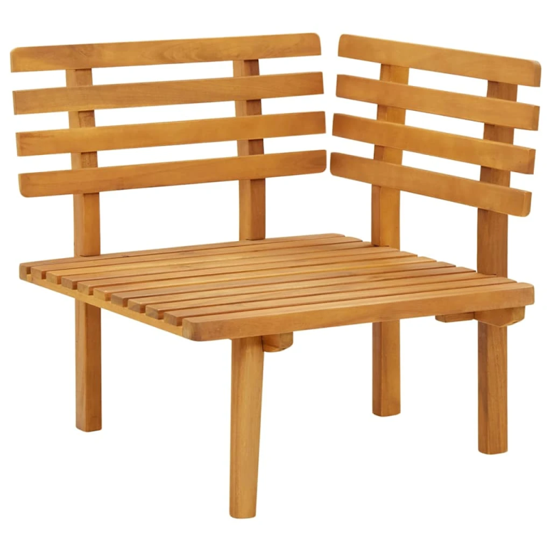 vidaXL dārza stūra dīvāns ar matračiem, akācijas masīvkoks