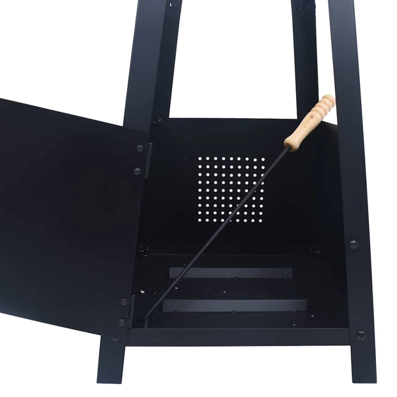 vidaXL ugunskura vieta, melna, 35x35x99 cm, tērauds