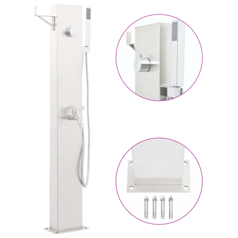 vidaXL dārza duša, jaucējkrāns, 110 cm, nerūsējošs tērauds