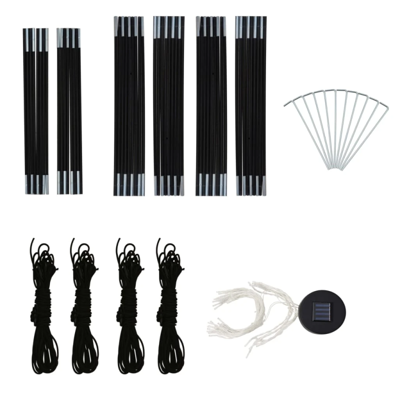 vidaXL svinību telts ar LED un 4 sānu sienām, 3,6x3,6x2,3 m, zaļa