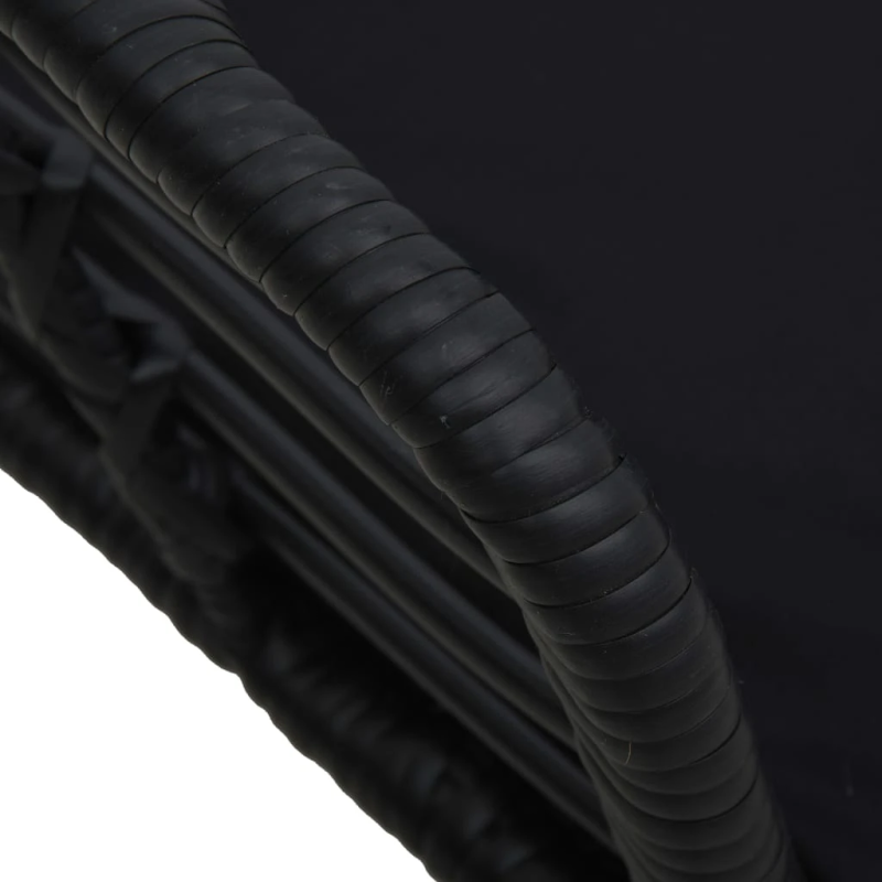 vidaXL dārza krēsli ar matračiem, 2 gab., melna PE rotangpalma