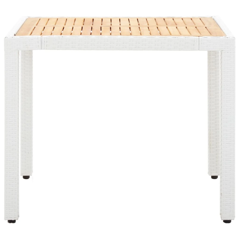 vidaXL 5-daļīgs dārza mēbeļu komplekts, balta PE rotangpalma