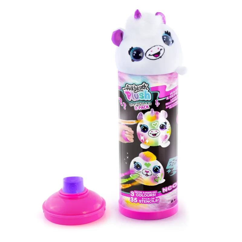 AIRBRUSH PLUSH Rinkinys su aerografu „Mini neoninis siurprizas“, 2.vnt