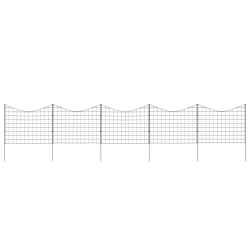 vidaXL dārza žoga komplekts, zaļš, 77,5x64 cm, arkveida