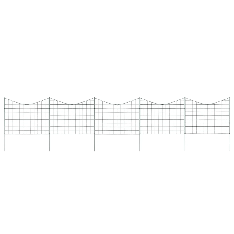 vidaXL dārza žoga komplekts, zaļš, 77,5x64 cm, arkveida