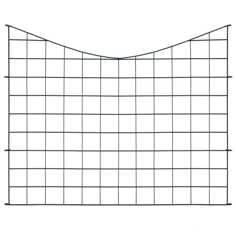 vidaXL dārza žoga komplekts, zaļš, 77,5x64 cm, arkveida
