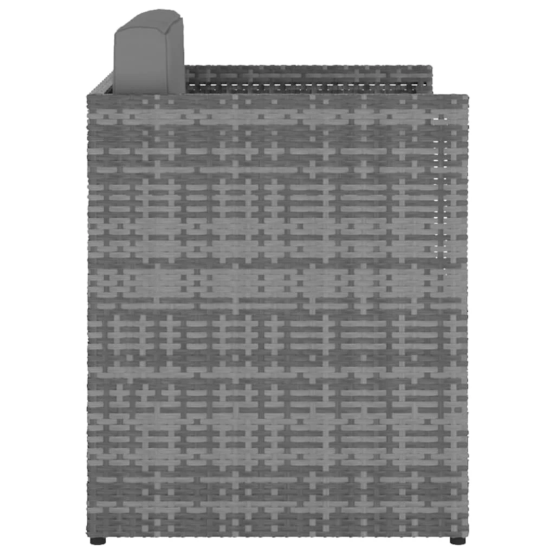 vidaXL dārza krēsls ar kājsoliņu, PE rotangpalma, pelēka