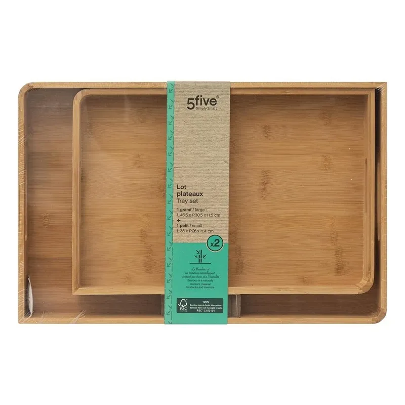 Paplāte 5five Simply Smart, 2 gab., Brūna krās.