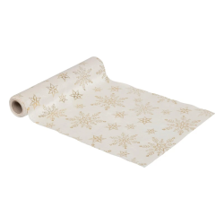 Galda celiņš velvet 191473 balt 28x300cm