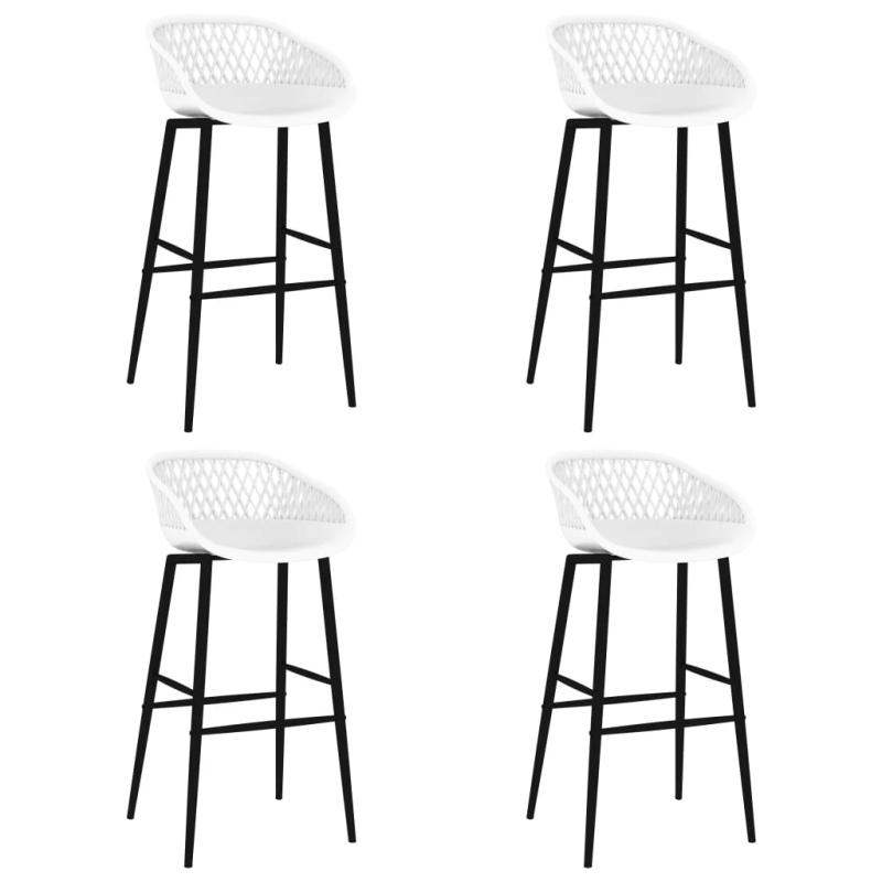 vidaXL bāra krēsli, 4 gab., balti
