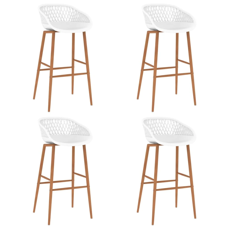 vidaXL bāra krēsli, 4 gab., balti