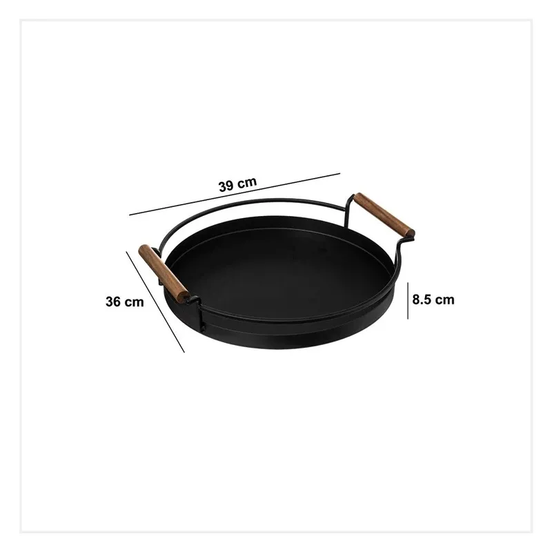 Tray round met blackacia 36cm