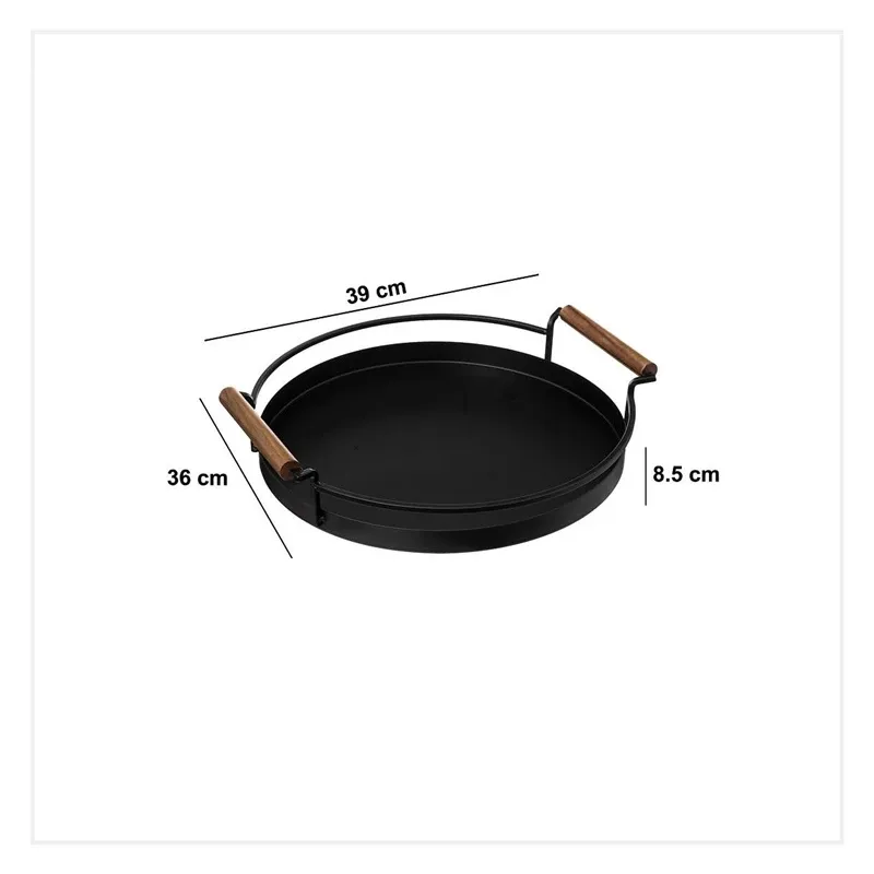 Tray round met blackacia 36cm
