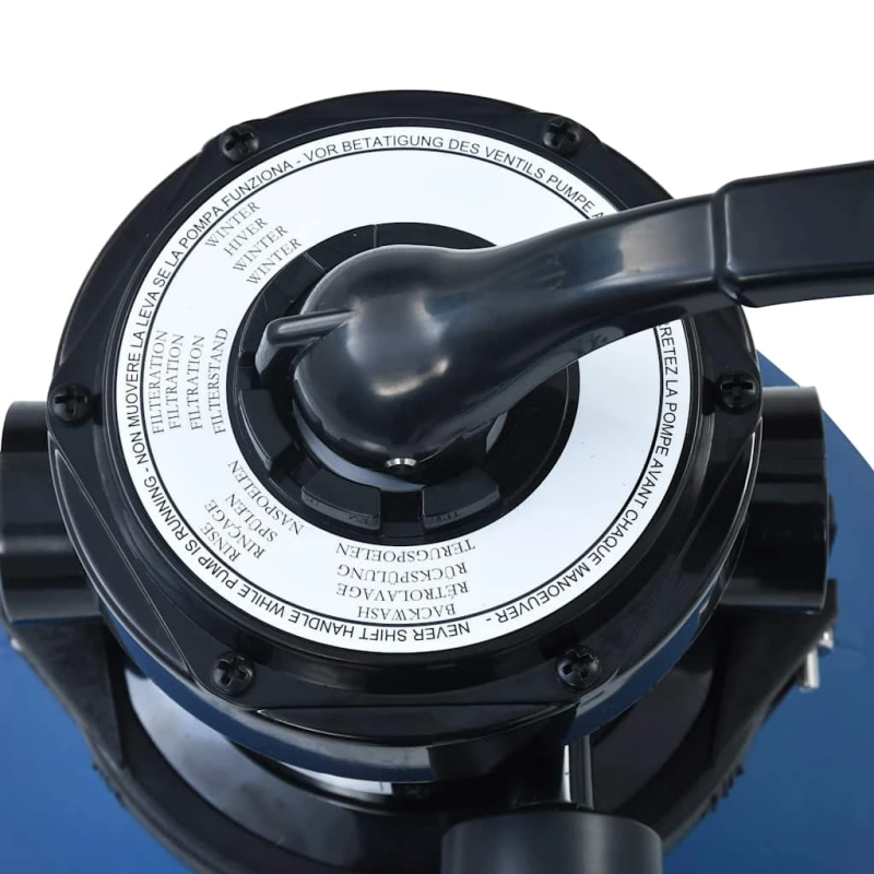 vidaXL baseina smilšu filtrs ar 4 pozīciju vārstu, 300 mm, zils