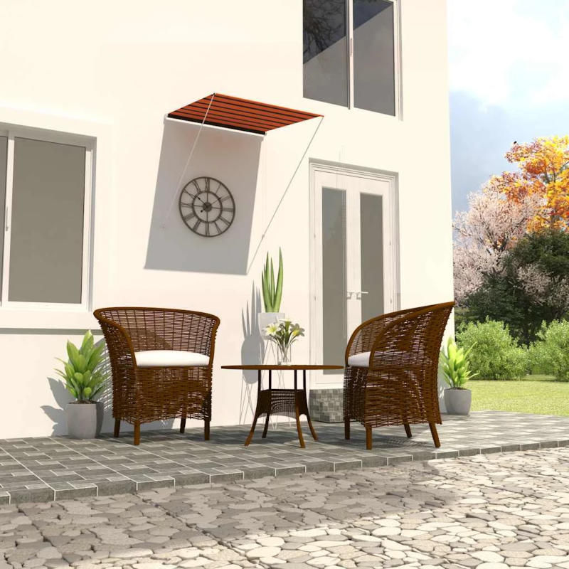 vidaXL izvelkama markīze, 100x150 cm, oranža ar brūnu