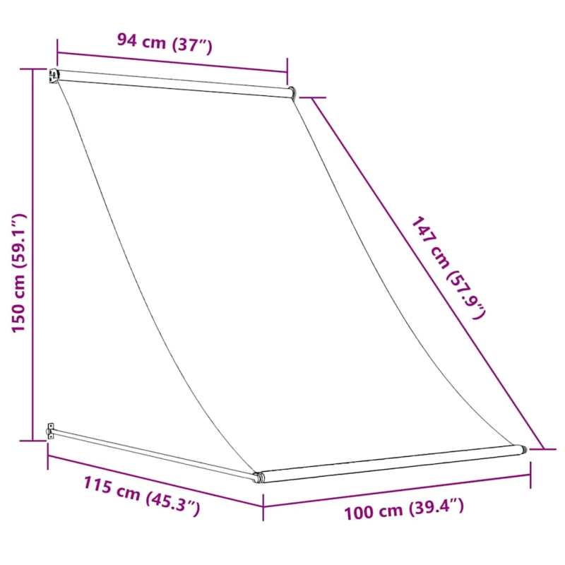 vidaXL izvelkama markīze, 100x150 cm, oranža ar brūnu