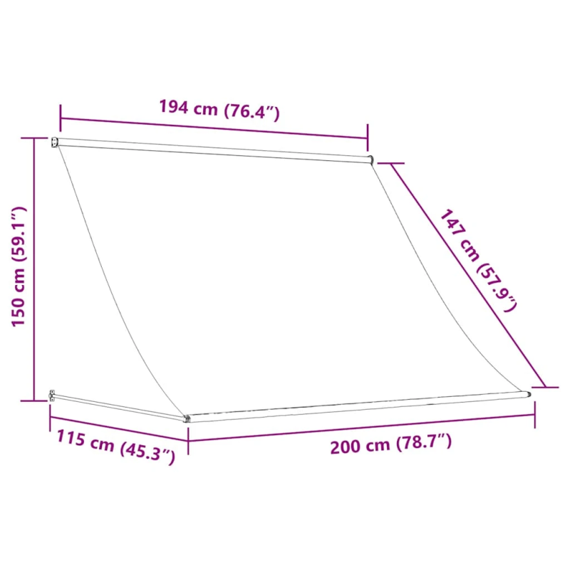 vidaXL markīze, oranža ar brūnu, 200x150 cm, izvelkama