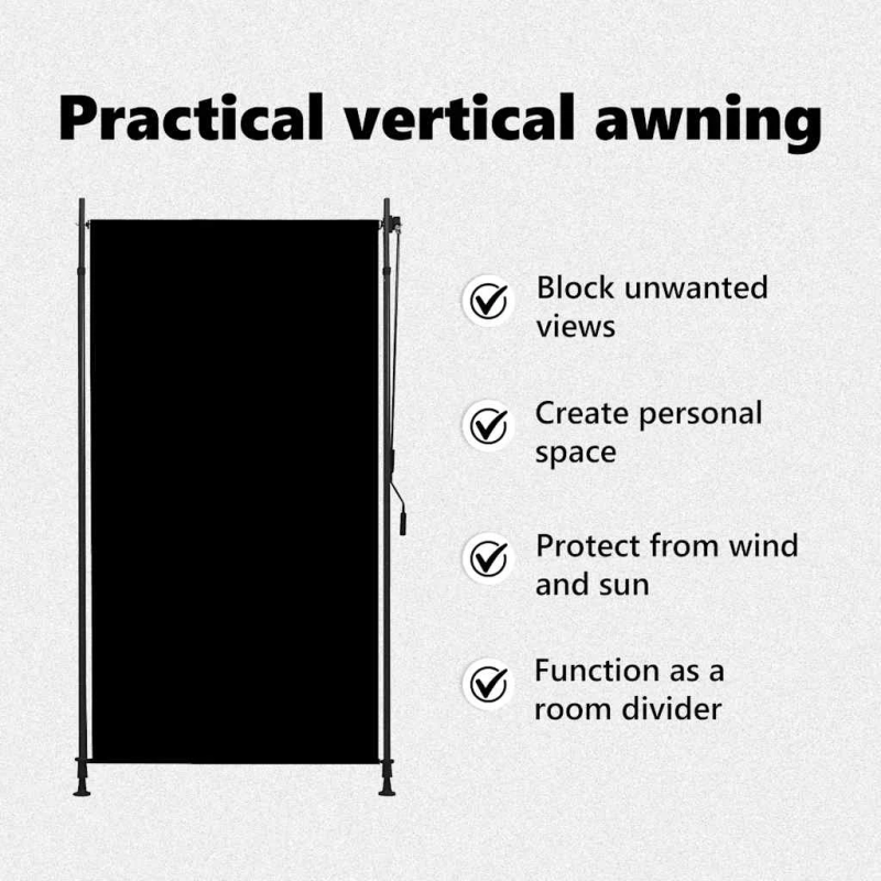 vidaXL āra ruļļu žalūzija, 120x270 cm, antracītpelēka