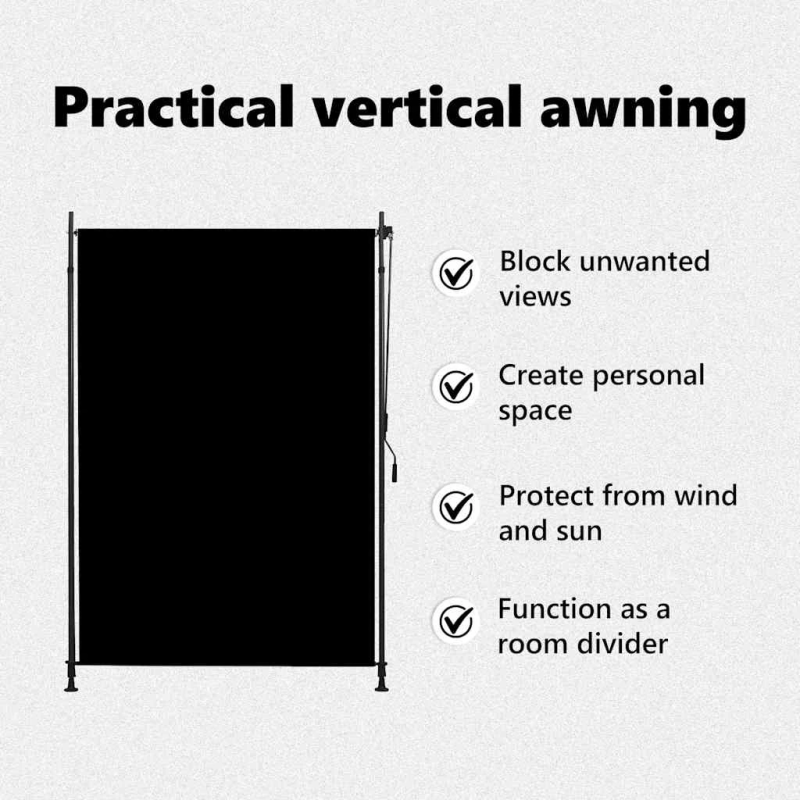 vidaXL āra ruļļu žalūzija, 150x270 cm, antracītpelēka