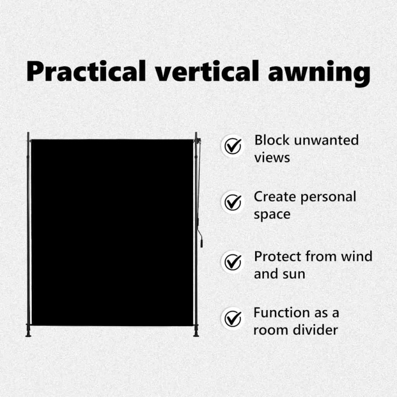 vidaXL āra ruļļu žalūzija, 200x270 cm, antracītpelēka