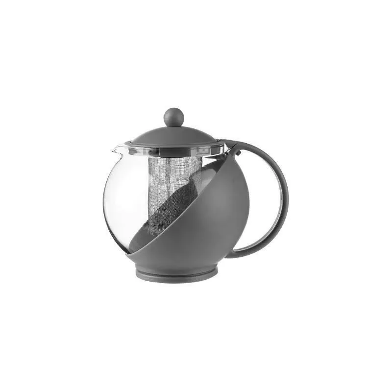 Tējkanna ar sietiņu Secret de Gourmet PP+VERRE +INOX+FER INOX chromé, 1.25 l, caurspīdīga krās.-melna krās.-sarkana krās.