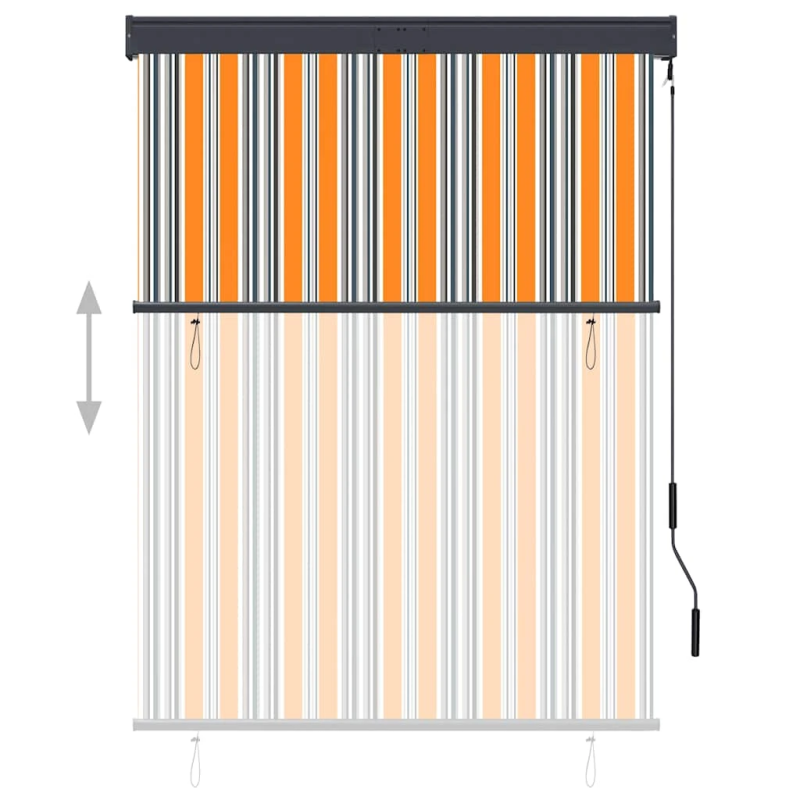vidaXL āra ruļļu žalūzija, 120x250 cm, dzeltena un zila